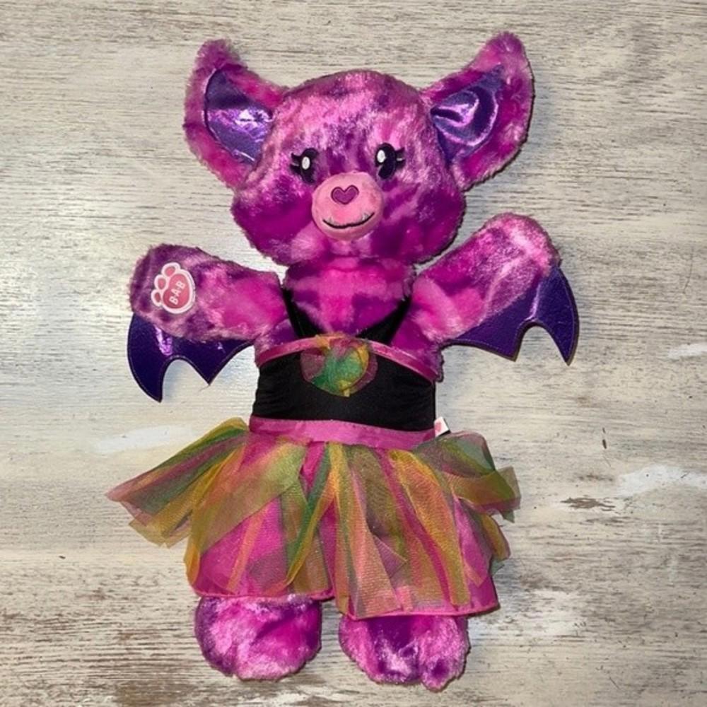 EUC Build a Bear Midnight Shimmer Purple Halloween Vampire Bat Plush w/ Outfit - Picture 1 of 7